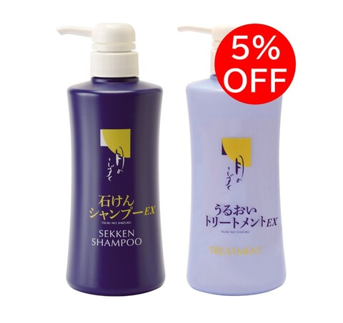 月のしずく石けんシャンプーEX＆うるおいトリートメントEX　500mL