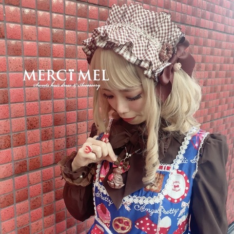 【秋の受注会限定】フリルたっぷりchocolate bear ヘッドドレス