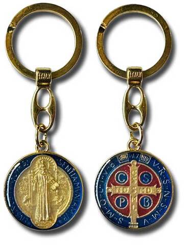 聖ベネディクトのキーホルダー[青]