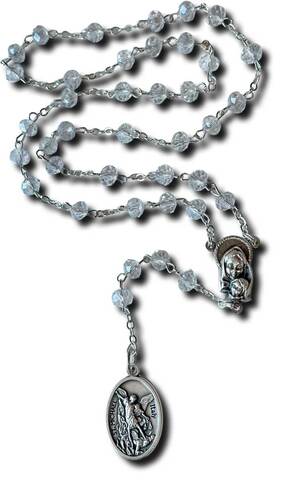 大天使聖ミカエルのチャプレット［珠・透明］