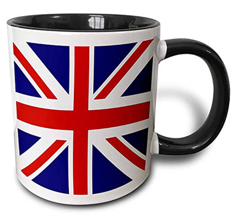【3dRose Union Jack Mug】3dRose ユニオンジャック ツートーンブラック マグカップ