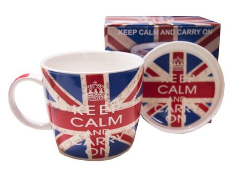 【Keep Calm and Carry On】キープ・カーム・アンド・キャリー・オン ユニオンジャックマグカップ&コースターセット 