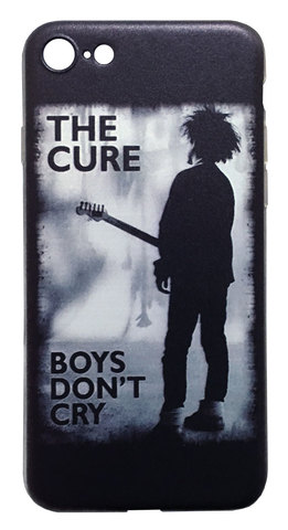 【The Cure】ザ・キュア「Boys Don't Cry」 iPhone７/ iPhone８ / iPhoneSE（第２世代/第３世代）シリコン TPUケース ブラック系（サイド：透明）