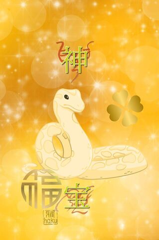 陰陽師　雅オリジナル★開運招福　スマホ待ち受け霊符　④白蛇と宝