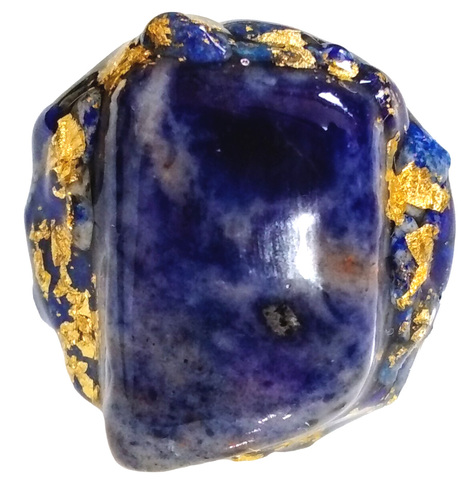 【Sold out】青い騎士の夢リング★☆プレミアム！③（ソーダライト・ラピスラズリ・金箔・オルゴナイト・指輪）天然石・ブルー・惑星