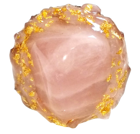 【Sold out】もくこ姫の夢リング★☆プレミアム！③（ローズクォーツ・金箔・オルゴナイト・指輪）
