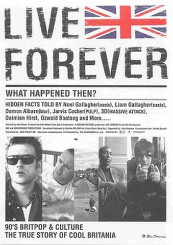 映画チラシ： リヴ・フォーエヴァー（右下：大ヒット公開中～後刷りなし・裏面左上：oasis vs blur）