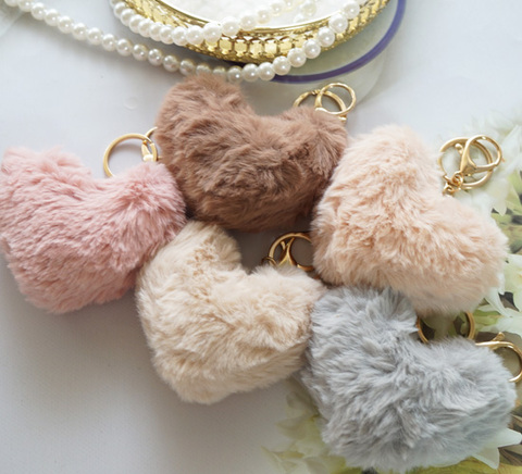 ニュアンスカラーハート型エコファーチャーム(9cm)