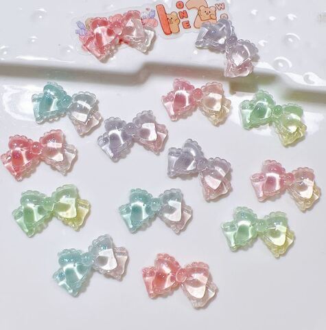 ぷっくりリボンパステルグラデーションパーツ5色セット