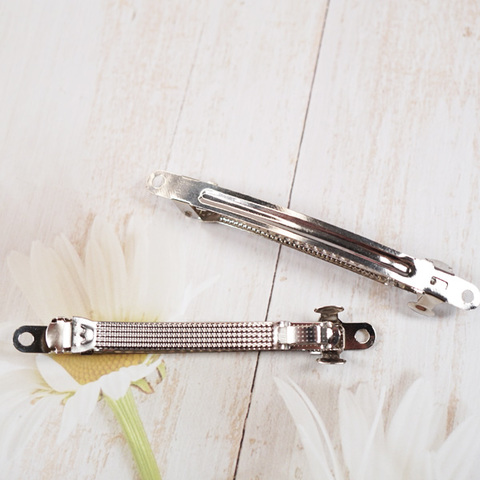 スリムシルバーバレッタ　5個セット/8cm