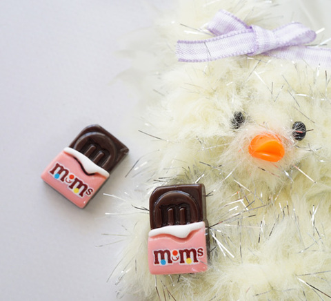 チョコピンクミニチュアお菓子パーツ