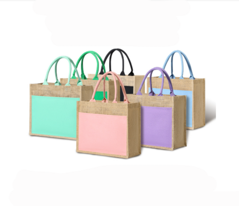 MsRibbon別注ポケット付きジュートトートバッグ(5カラー)