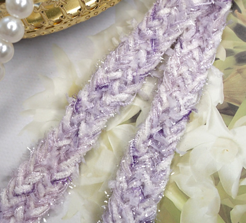 ライラックカラーツイードリボン　1.8cm/90cm