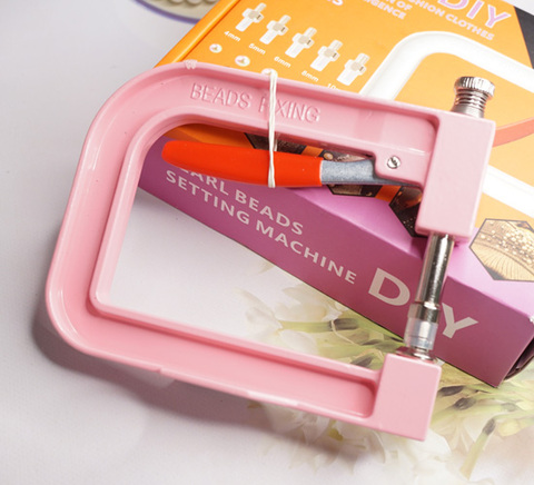 限定ピンクカラー！パール＆ストーンセッティングマシン6サイズ　(パール/ストーン計675個/爪付き)