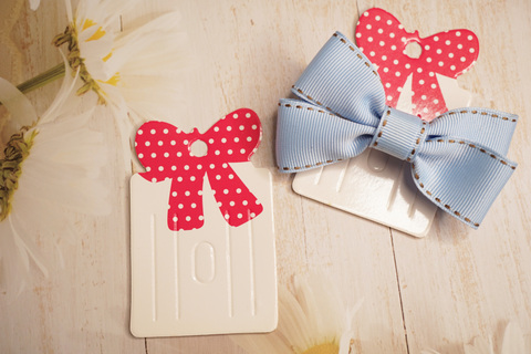 ピンクドットリボンヘアアクセサリー用台紙10枚