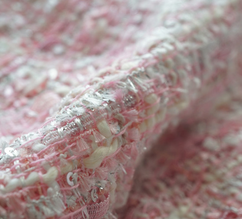 ミルキーピンクスパンコールツイード　10cm