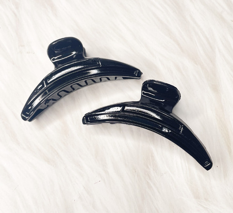 パーツ取り付け2段凹付きバンズクリップ(三日月型)