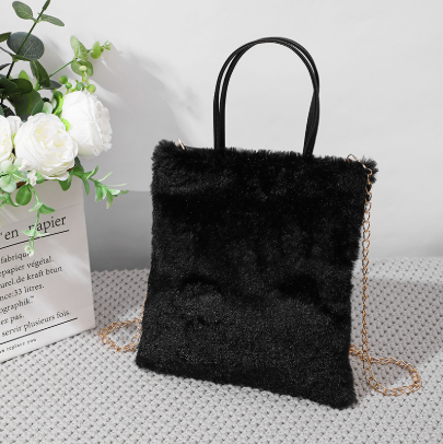 エコファーファー×フェイクレザー２Wayバッグ