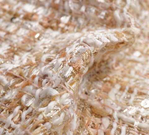 ベージュ×ピンクベージュカラーツイード　10cm