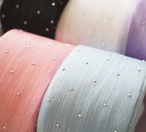 ストーン付きシアーオーガンジー　6cm/90cm