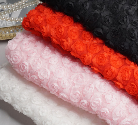 Neｗ！立体ローズチュールレース　6列/90cm