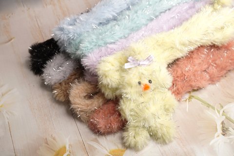 モールDoll用ラビットファーシルバーラメワイヤー