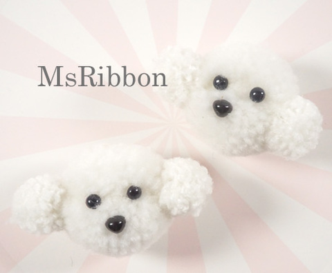 ホワイトプードルぬいぐるみパーツ