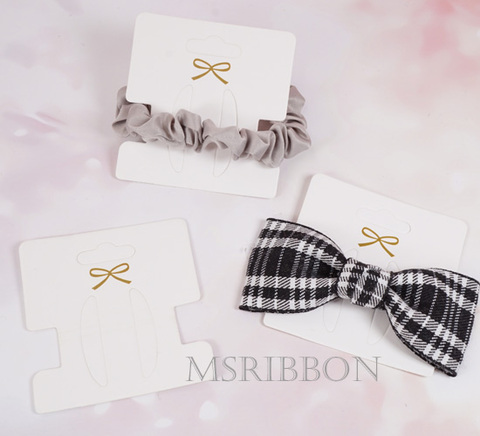 ゴールドリボンくびれヘアアクセサリー台紙10枚セット