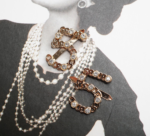 チェーン風ストーン付きNo5割りピン