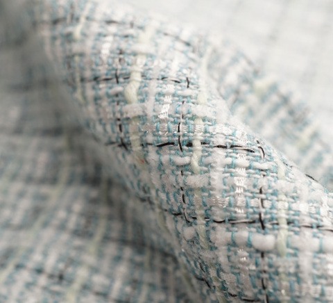 ミントライトブルー×ホワイトラインツイード　10cm