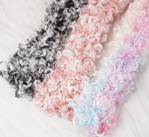 モールDoll用カーリープードルMIXカラーファーワイヤー