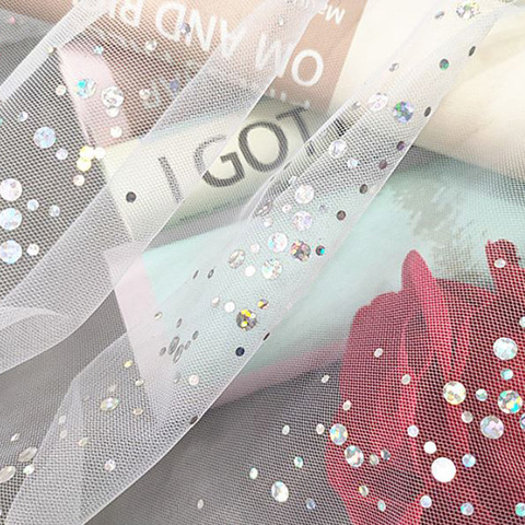 グリッタースパンコールチュールファブリック　73×40cm