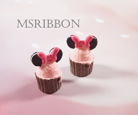 オレオリボン付きカップケーキミニチュアフィギュア
