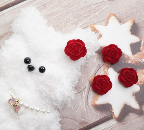 ベルベット調ローズパーツ