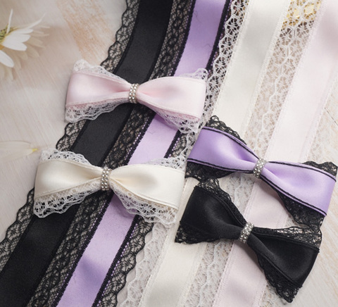 サイドレースマットサテンリボン　4cm/90cm