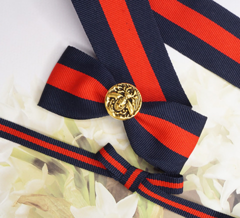 GUCCI　グッチ　リボン　ブローチ　コサージュ シェリーライン　ビジュー 商品一覧 GUCCI リボンブローチ ビジュー シェリーライン - MsRibbon