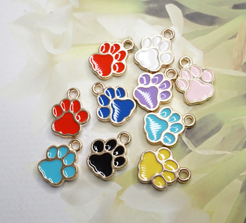 ゴールド台肉球チャーム10点セット