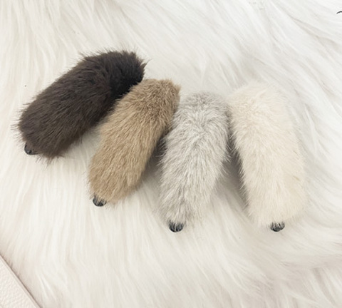 フェイクミンクファーカーブバナナクリップ