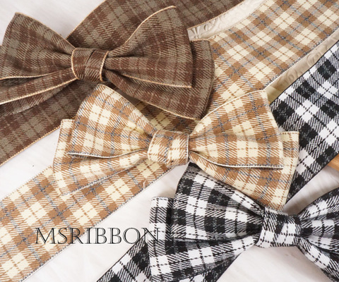 タータンチェック柄ファブリックリボン　4cm/90cm