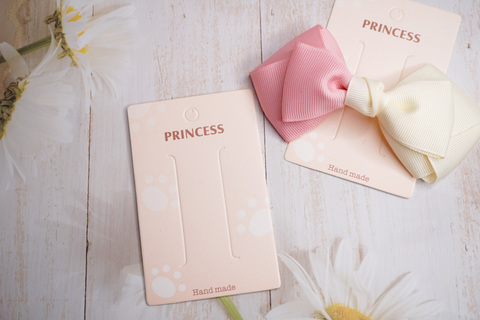 ピンクPRINCESS肉球ヘアアクセサリー用台紙10枚