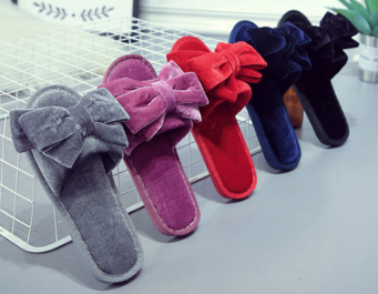 Bigリボンベロアスリッパ