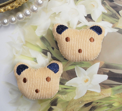 鈴入りコーデユロイベアぬいぐるみパーツ