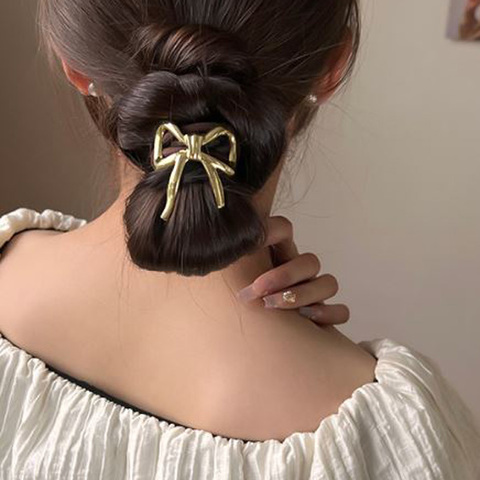 メタルリボン付きヘアゴム