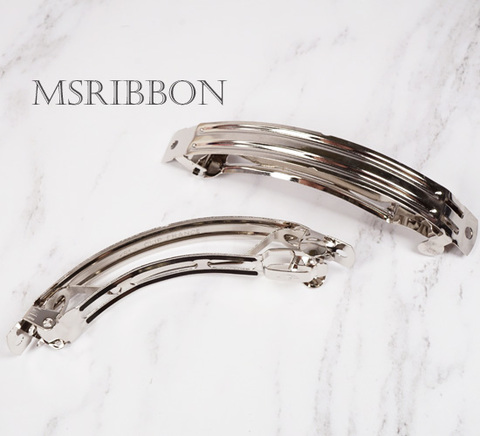 シルバーカーブバレッタ　10cm