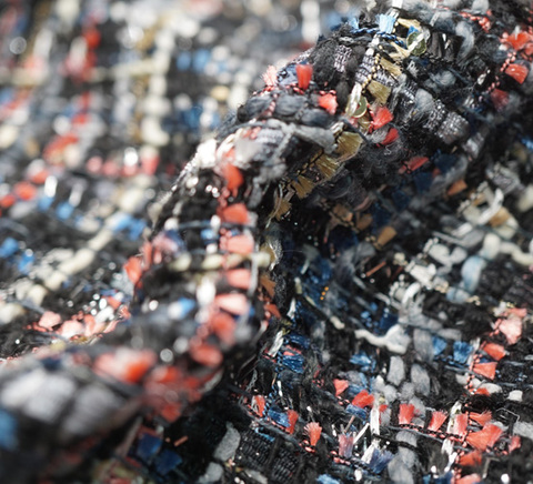 ブラックネイビー×コーラルカラーツイード　10cm