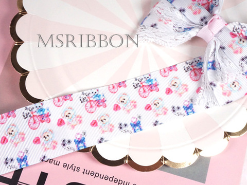 BabyBear柄プリントグログラン　38mm/1m