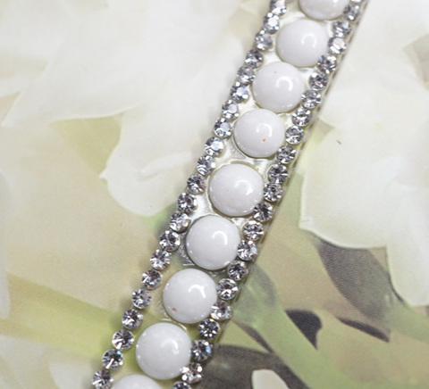 アイロン接着6ｍｍパール×サイドストーンクリスタルテープ