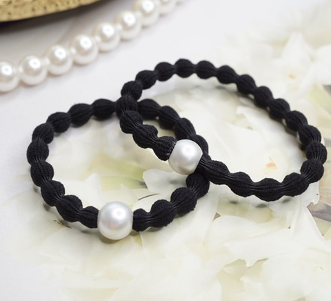 パール付きなみなみヘアゴム　5本