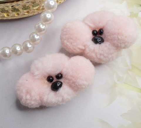 ピンクプードルぬいぐるみパーツ