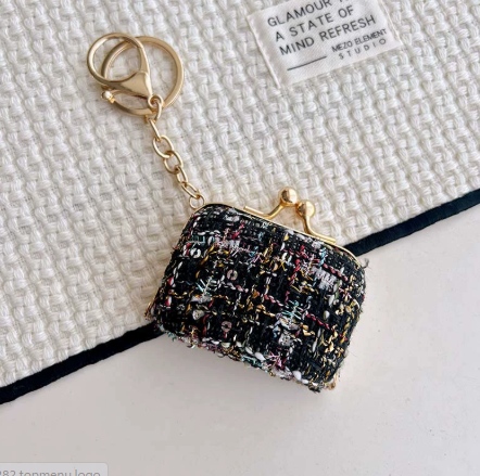 Cocoツイードがま口キーリングコインケース